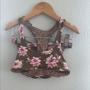 Acacia Swimwear Leopard and Floral Top